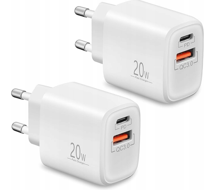 2x LUOSIKE Ładowarka Kostka 20W + Kabel Lighting 2m