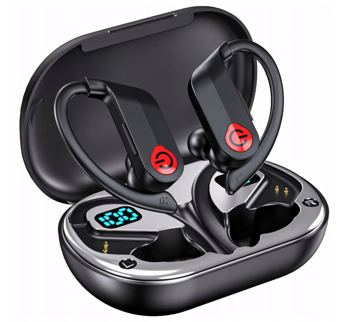 Słuchawki Bezprzewodowe Bluetooth BT 5.3 Douszne Dokanałowe Mikrofon Czarne