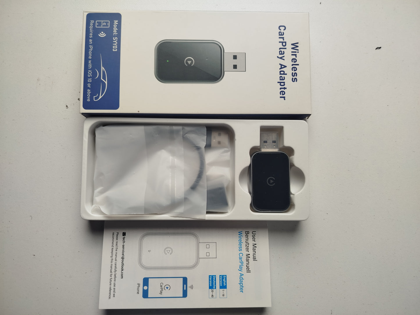 Adapter Wireless CarPlay SYY03 | Zamień CarPlay Przewodowy na Bezprzewodowy | iPhone iOS 10+