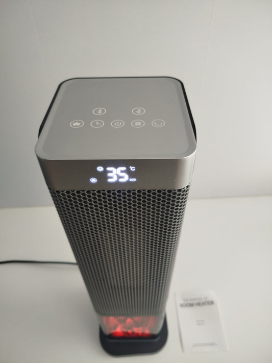 Grzejnik Ceramiczny Kolumnowy PTC | Efekt Kominka 3D | Pilot | Termostat | 2000W