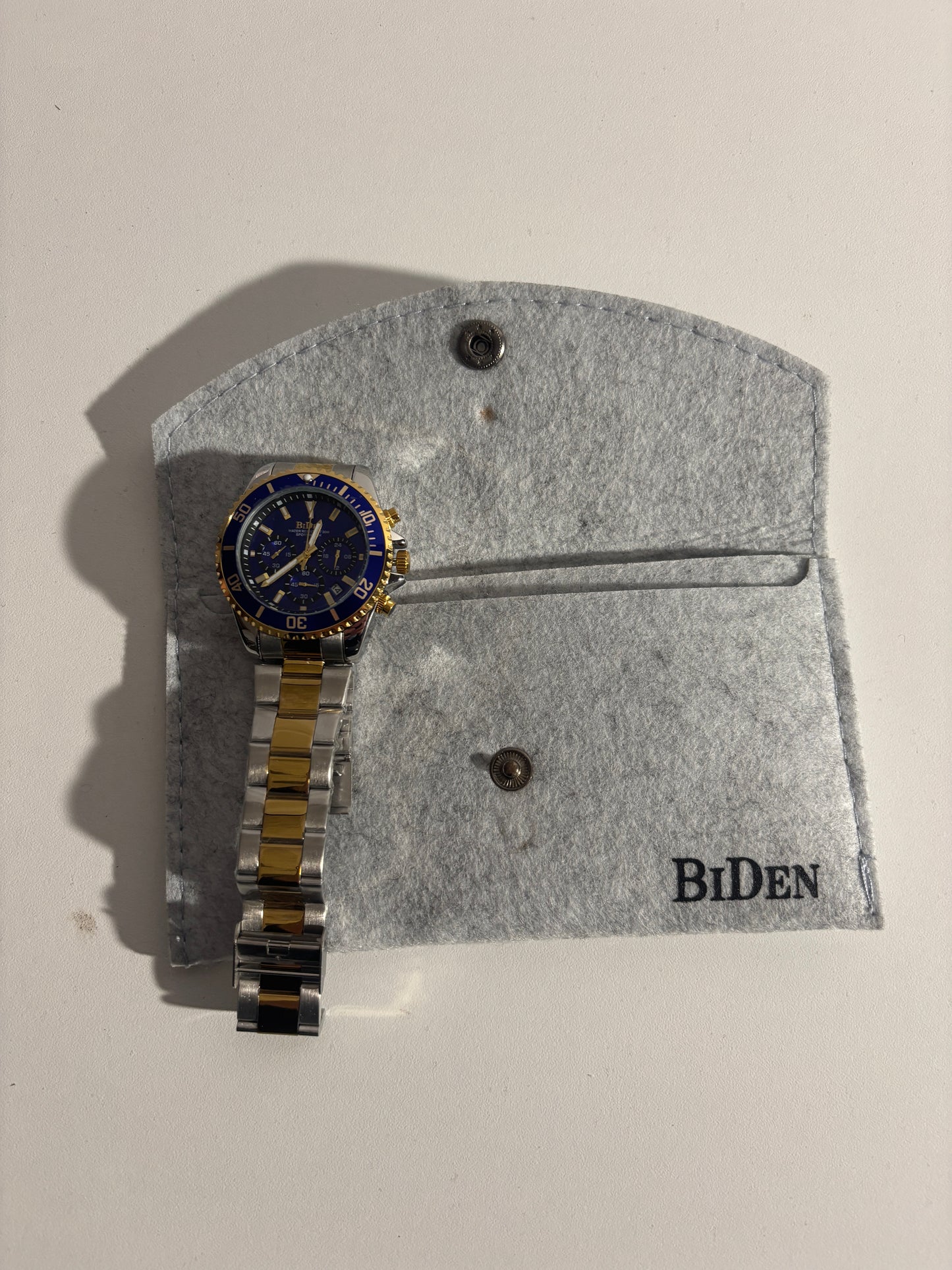 Męski Zegarek BIDEN Chronograf – Elegancki Styl Bi-Color