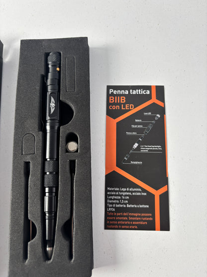 Długopis Taktyczny BIIB – Multitool Survivalowy z LED