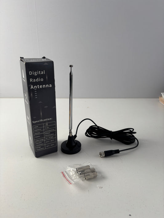 Cyfrowa Antena Radiowa FM/DAB+ – Magnetyczna Podstawa + Adaptery