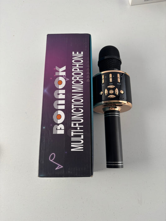 Bezprzewodowy Mikrofon Karaoke Bluetooth 4w1 – Złoty / Czarny
