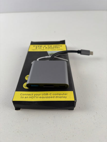 Adapter 3-w-1 USB-C do HDMI (4K) + USB 3.0 + USB-C PD