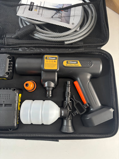 Bezprzewodowa Myjka Ciśnieniowa Gisam – Silnik Bezszczotkowy (Brushless) + Komplet Akcesoriów w Walizce