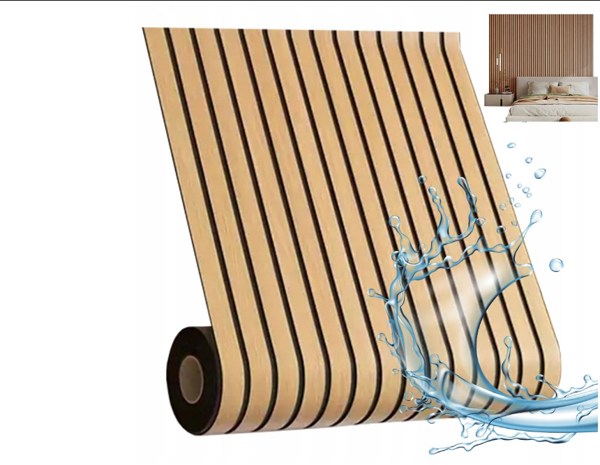 Tapeta Lamele Samoprzylepna Pvc Panele Imitacja Dekor Deski Ścienne40x300cm