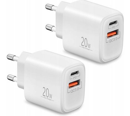 2x LUOSIKE Ładowarka Kostka 20W + Kabel Lighting 2m