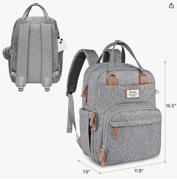 RUVALINO Plecak do przewijania dla niemowląt LIGHT GREY