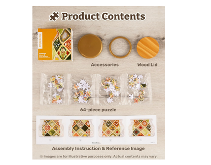 PieceRelax 3D Puzzle Jar 64 elementy drewniana pokrywka dekoracja