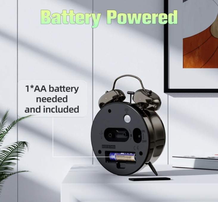 RETRO Budzik CHEREEKI QUARTZ Alarm Clock elegancki stylowy budzik