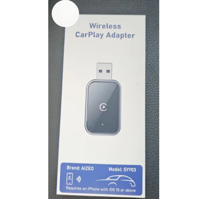 Adapter Bezprzewodowy CarPlay AIZEO SYY03 Bluetooth 5.3 USB Apple