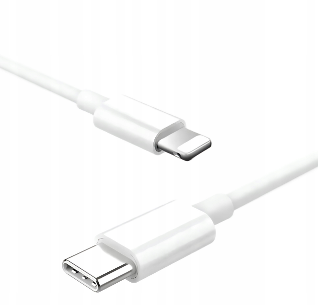 Kabel USB-c - Apple Lightning 2 m biały + kostka do ładowania gratis