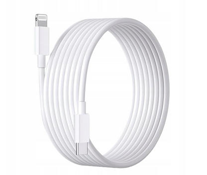 Kabel USB-c - Apple Lightning 2 m biały + kostka do ładowania gratis