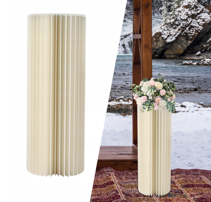 Cylinder Stojak na Cokole Kartonowa Kolumna Okrągły Dekoracyjny Tort 80cm
