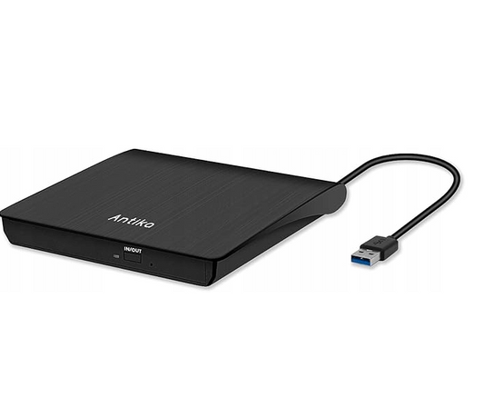 ZEWNĘTRZNY NAPĘD CD DVD ANTIKA PRZENOŚNY USB 3.0 CZARNY