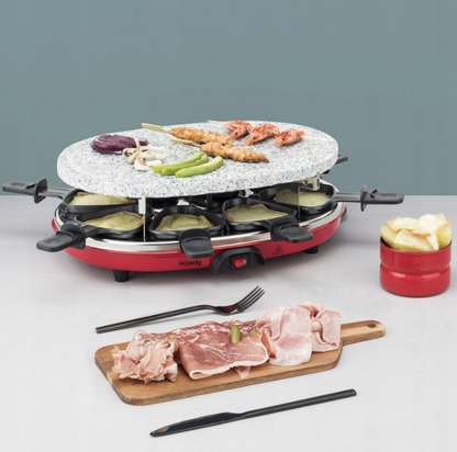 Raclette grill elektryczny H.Koenig RP 412 czerwony 900 W