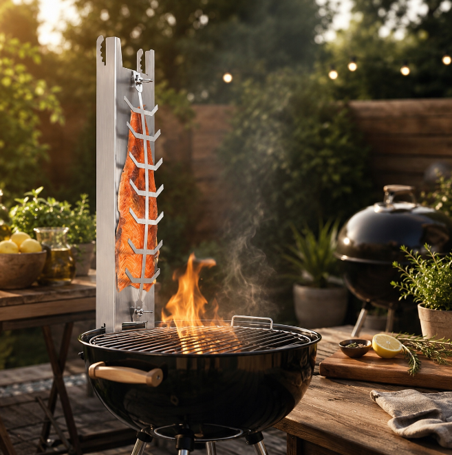 Uchwyt do Grillowania Łososia Flame Salmon Stal Nierdzewna 59,5 cm