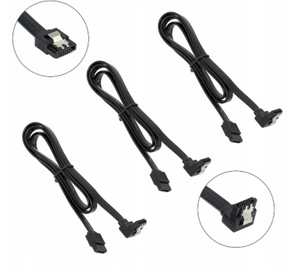 ZESTAW ADAPTERÓW KABEL KĄTOWY 90 SATA III - SATA III 3 6GB/S 40 CM 3 SZTUKI