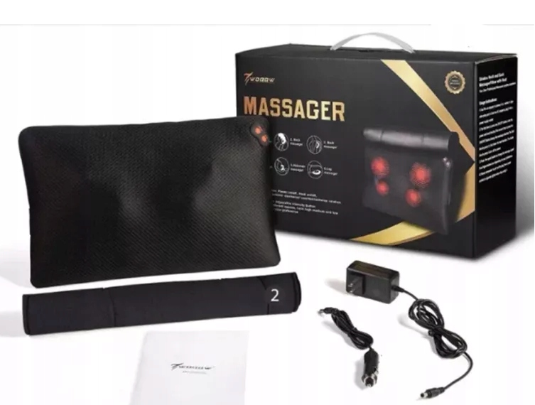 MASAŻER PODUSZKA MASUJĄCA WOQQW SHIATSU SZYJA PLECY KARK