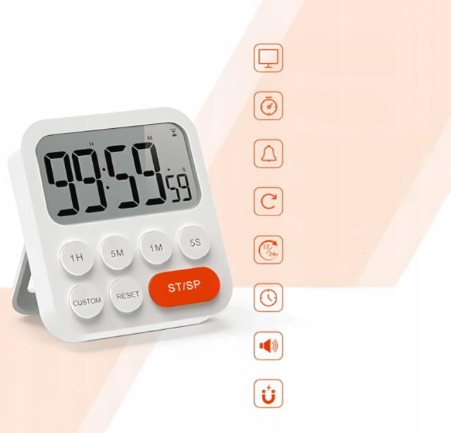 MINUTNIK KUCHENNY NA MAGNES STOPER TIMER LCD CZASOMIERZ ELEKTRONICZNY