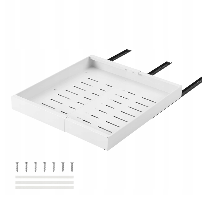 Wysuwana regulowana szuflada organizer 32-52 cm biały stal POWYSTAWOWA