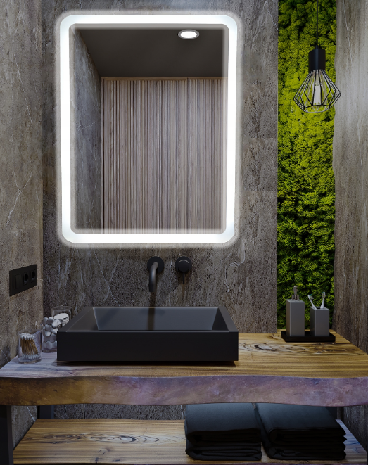 Lustro ścienne prostokątne podświetlane LED 50x70 cm