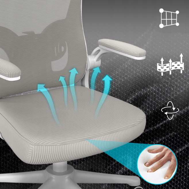 Regulowane krzesło biurowe z zagłówkiem - ergonomiczna kontrola kąta