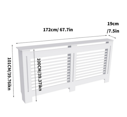 Osłona grzejnika MDF, poziomy wzór w paski, XL - 172x19x101.2cm