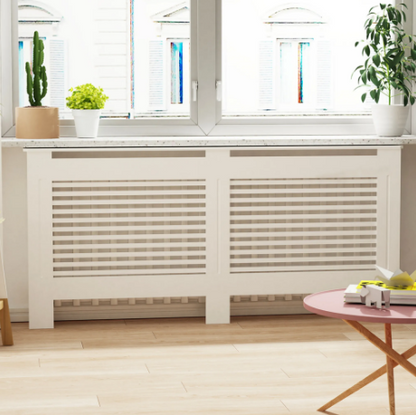 Osłona grzejnika MDF, poziomy wzór w paski, XL - 172x19x101.2cm