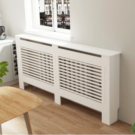Osłona grzejnika MDF, poziomy wzór w paski, XL - 172x19x101.2cm