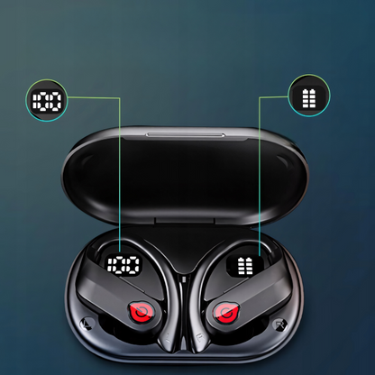 Słuchawki Bezprzewodowe Bluetooth BT 5.3 Douszne Dokanałowe Mikrofon Czarne