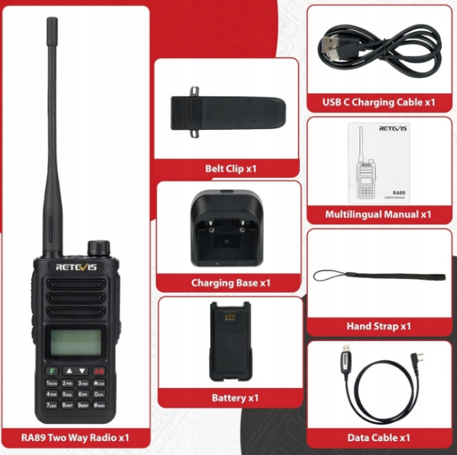 Retevis RA89 Walkie Talkie, Dwuzakresowe Radio Amatorskie o Dużej Mocy