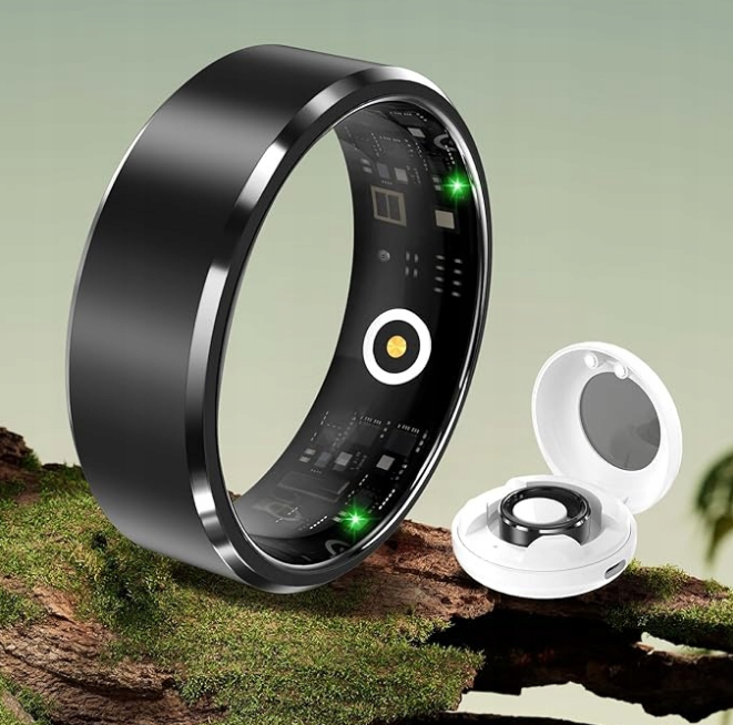 Smart Ring 20.6mm Czarny Android iOS Inteligentny pierścionek Tętno
