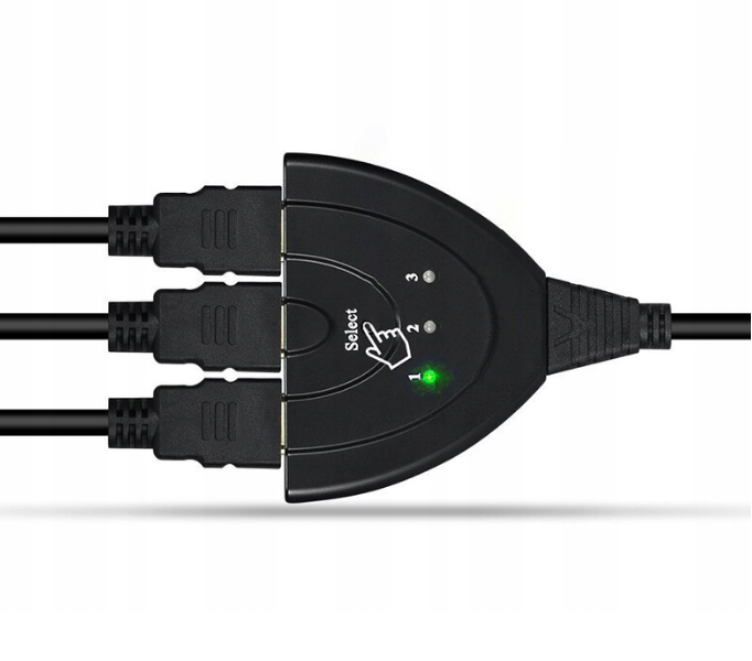 switch rozdzielacz 3 HDMI do 1 HDMI z zasilaniem USB