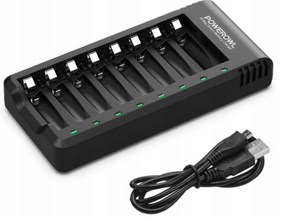 POWEROWL ŁADOWARKA DO BATERII Ni-MH/Ni-CD AA/AAA SZYBKIE ŁADOWANIE USB LED