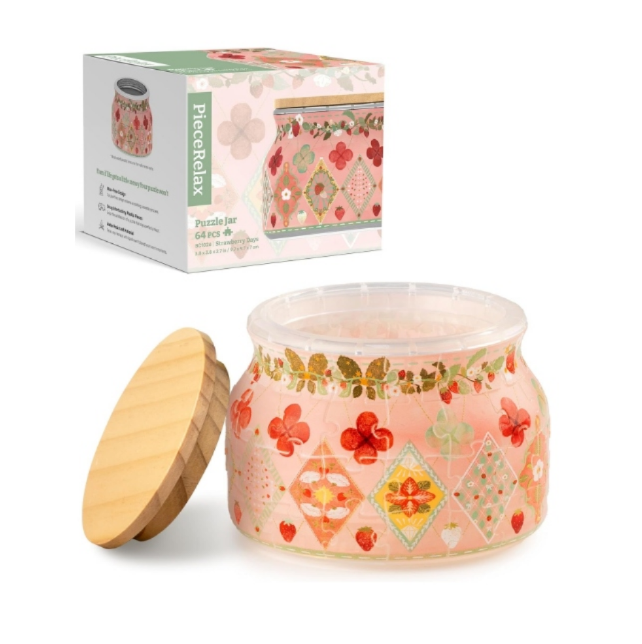 PieceRelax 3D Puzzle Jar 64 elementy drewniana pokrywka dekoracja