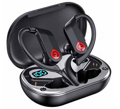 Słuchawki Bezprzewodowe Bluetooth BT 5.3 Douszne Dokanałowe Mikrofon Czarne