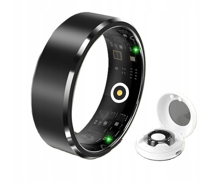 Smart Ring 20.6mm Czarny Android iOS Inteligentny pierścionek Tętno