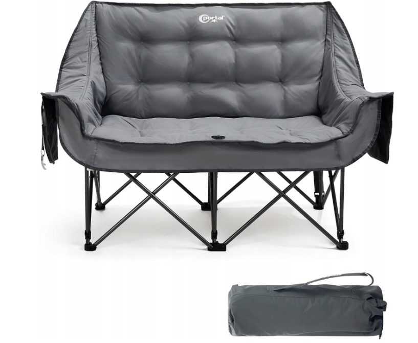 Sofa kempingowa DWUOSOBOWA Krzesło kempingowe 2-osobowe