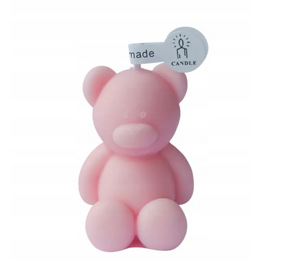 ŚWIECZKA SOJOWA MINI MIŚ CHRZEST ROCZEK BABY SHOWER KOLOR RÓŻOWY