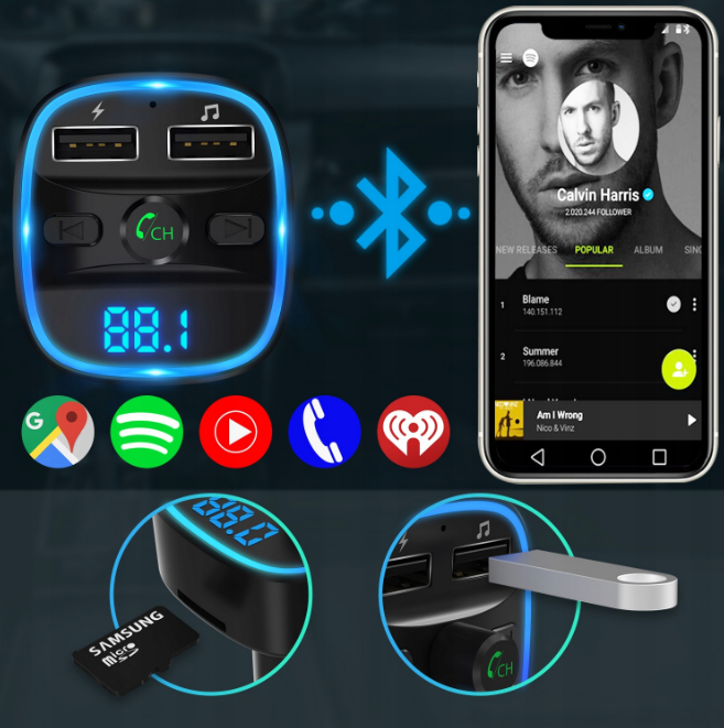LENCENT Transmiter samochodowy T25 Bluetooth
