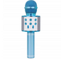 BEZPRZEWODOWY MIKROFON KARAOKE BLUETOOTH OKRĄGŁY NIEBIESKI